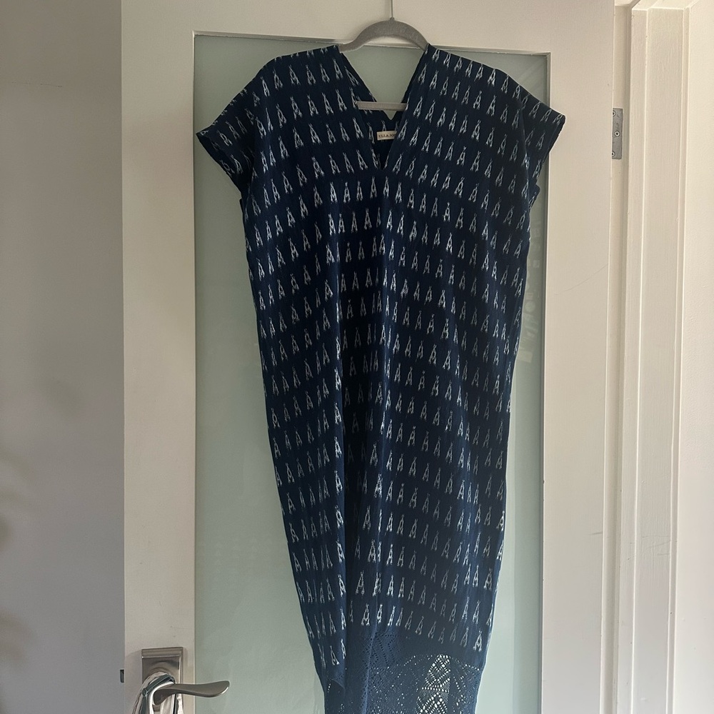 Ulla Johnson indigo fringed caftan